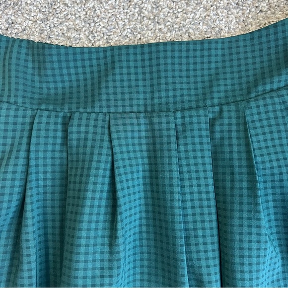 A New Day Green Gingham Pleated Mini Skirt, Size XS - Picture 2 of 7